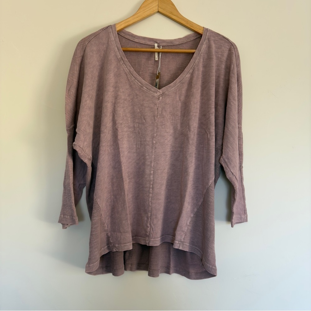 Hello Nite revolve cotton 3/4 sleeve oversized orchard plum top N WT Size: Large